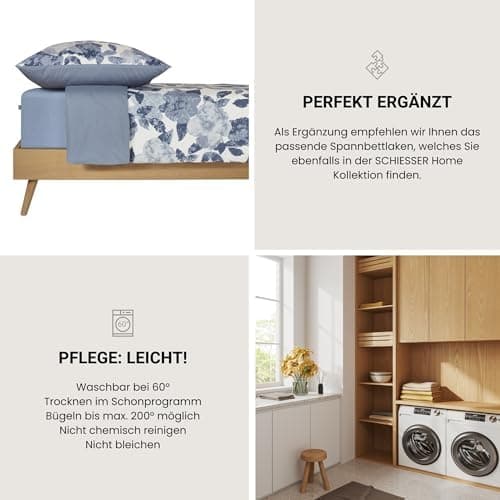 Schiesser Spannbettlaken Jessi – 100% gekämmte Baumwolle aus nachhaltiger Produktion | 180–190×200 cm, Matratzenhöhe bis
