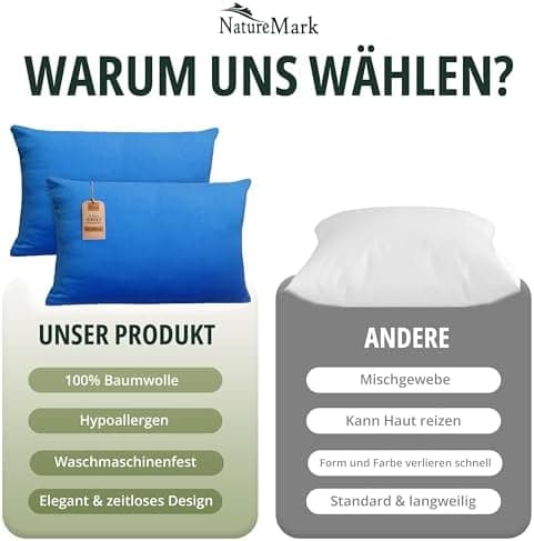 NatureMark Jersey Kissenbezüge – weich & atmungsaktiv, hautfreundlich – 40x40 cm, Anthrazit