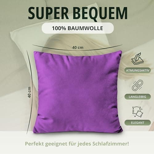 NatureMark Jersey Kissenbezüge – weich & atmungsaktiv, hautfreundlich – 40x40 cm, Anthrazit