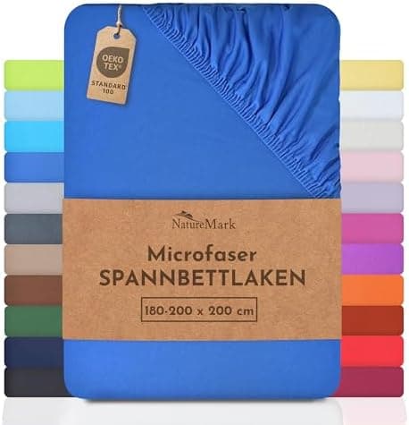 NatureMark Mikrofaser-Spannbettlaken 90x200–100x200 cm, türkis