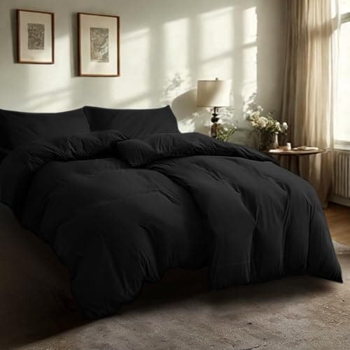 Komfortec Bettwäsche 2‑teilig (Bettbezug 155x220 + Kissenbezug 80x80) – superweiche gebürstete 100% Mikrofaser, Grau, OE