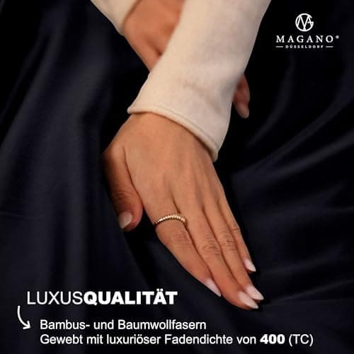 Magano® Bettwäsche 135x200 Taupe – Bambus & Baumwolle Satin 400 TC Premium, Deckenbezug 135x200 cm + Kissenbezug 40x80 c