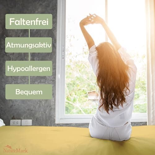 NatureMark Mikrofaser-Spannbettlaken 90x200–100x200 cm, türkis