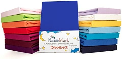 NatureMark Spannbettlaken / Spannbetttuch 100% Baumwolle, anthrazit – 90 x 200 bis 100 x 200 cm