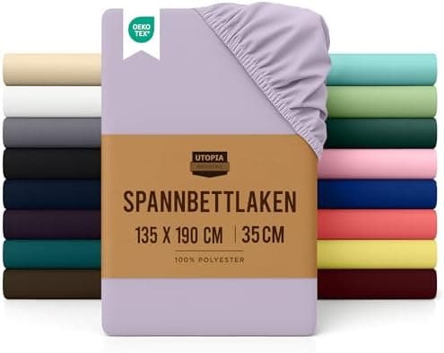 Utopia Bedding Spannbettlaken 180×200 cm – Grau, gebürstete Polyester‑Mikrofaser, OEKO‑TEX zertifiziert