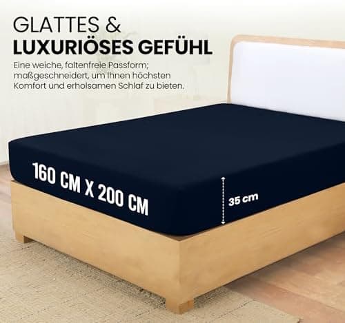 Utopia Bedding Spannbettlaken 180×200 cm – Grau, gebürstete Polyester‑Mikrofaser, OEKO‑TEX zertifiziert