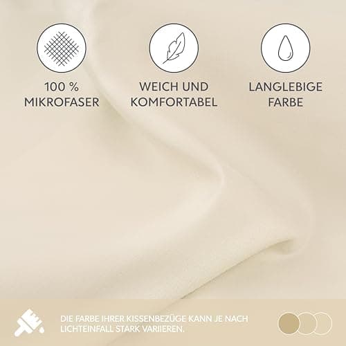 Dreamzie Kissenbezug 40x80 (2er Set) – Mikrofaser weich, OEKO-TEX STANDARD 100, Anthrazit mit Reißverschluss
