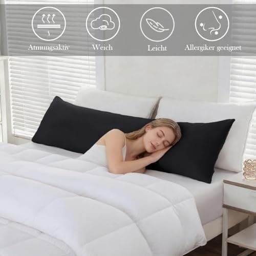 Kissenbezug 40x80 cm 2er Set – 100% Mikrofaser Beige, weich & bügelfrei mit Reißverschluss