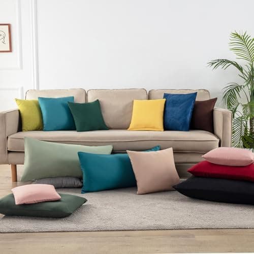 Kissenbezug 40x80 cm 2er Set – 100% Mikrofaser Beige, weich & bügelfrei mit Reißverschluss