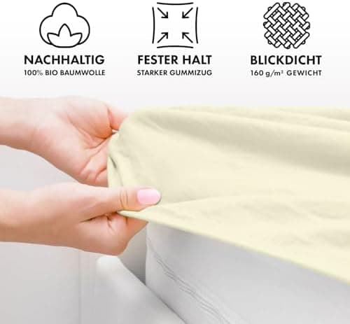 Jacobson Spannbettlaken 180×200 cm – GOTS‑zertifizierte Bio‑Baumwolle