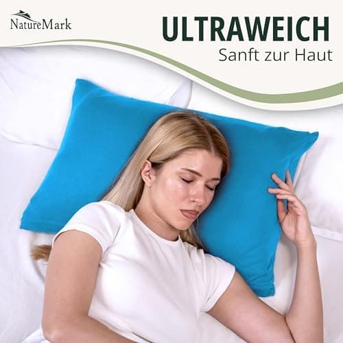 NatureMark Jersey Kissenbezüge – weich & atmungsaktiv, hautfreundlich – 40x40 cm, Anthrazit