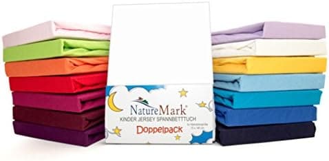 NatureMark Spannbettlaken / Spannbetttuch 100% Baumwolle, anthrazit – 90 x 200 bis 100 x 200 cm