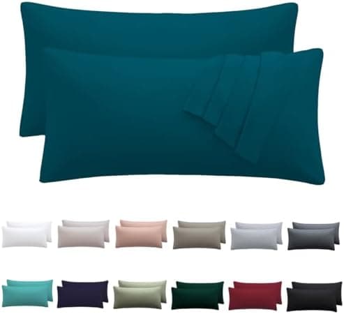 Kissenbezug 40x80 cm 2er Set – 100% Mikrofaser Beige, weich & bügelfrei mit Reißverschluss