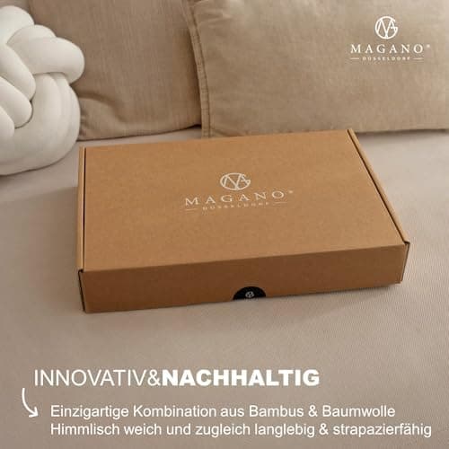 Magano® Bettwäsche 135x200 Taupe – Bambus & Baumwolle Satin 400 TC Premium, Deckenbezug 135x200 cm + Kissenbezug 40x80 c