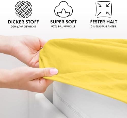 Jacobson Premium Spannbettlaken Jersey 200 g/m² – XL Überlänge für Matratzengrößen 140×200–160×220 cm, Natur