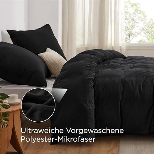 BEDSURE Bettwäsche 135x200 4‑teilig – Weiches Baumwoll‑Feeling Bettwäsche‑Set 135 x 200 cm, inkl. 2 Kissenbezüge 80x80,