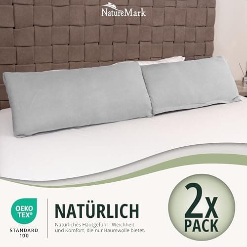 NatureMark Jersey Kissenbezüge – weich & atmungsaktiv, hautfreundlich – 40x40 cm, Anthrazit