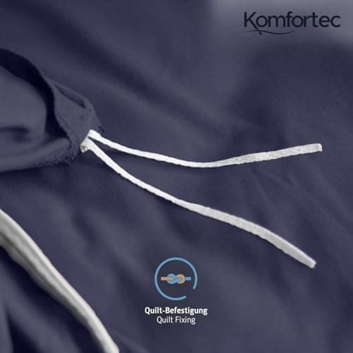 Komfortec Bettwäsche 2‑teilig (Bettbezug 155x220 + Kissenbezug 80x80) – superweiche gebürstete 100% Mikrofaser, Grau, OE