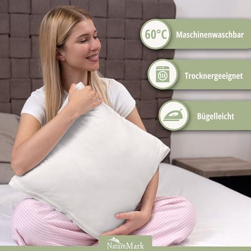 NatureMark Jersey Kissenbezüge – weich & atmungsaktiv, hautfreundlich – 40x40 cm, Anthrazit