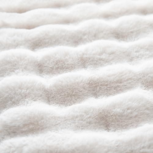 2er‑Set Samt‑Plüsch Kissenbezüge 45x45 cm – Luxus weiche Zierkissenhüllen, Cremeweiß
