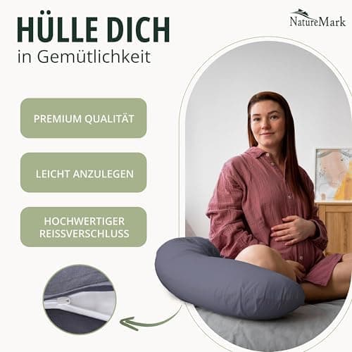 NatureMark Jersey Kissenbezüge – weich & atmungsaktiv, hautfreundlich – 40x40 cm, Anthrazit