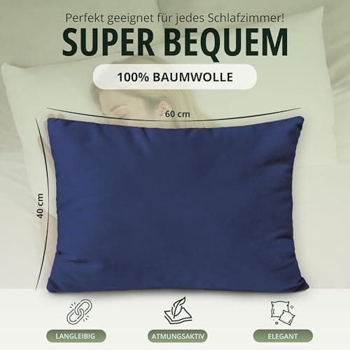 NatureMark Jersey Kissenbezüge – weich & atmungsaktiv, hautfreundlich – 40x40 cm, Anthrazit