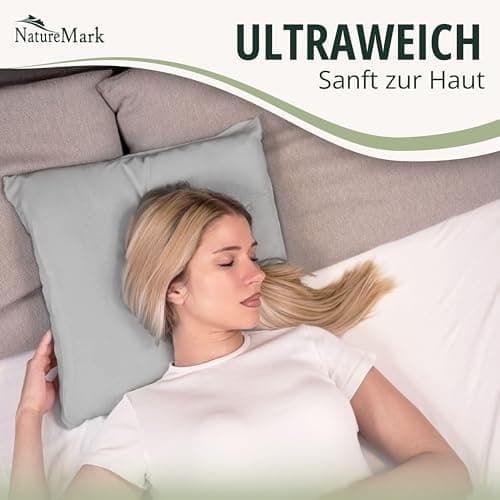 NatureMark Jersey Kissenbezüge – weich & atmungsaktiv, hautfreundlich – 40x40 cm, Anthrazit