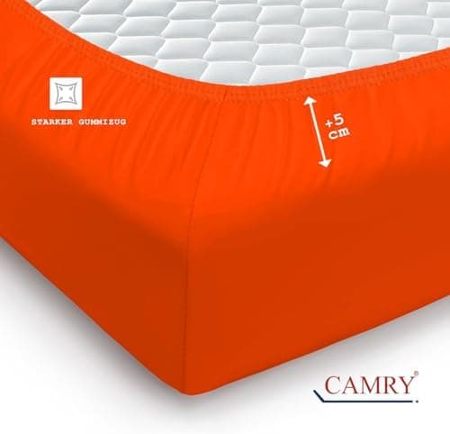 Camry Spannbettlaken 180x200–200x200 cm – Baumwoll‑Jersey Orange