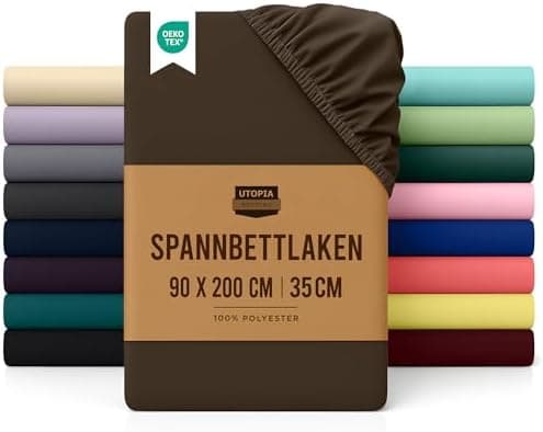 Utopia Bedding Spannbettlaken 180×200 cm – Grau, gebürstete Polyester‑Mikrofaser, OEKO‑TEX zertifiziert