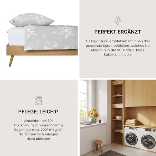 Schiesser Spannbettlaken Jessi – 100% gekämmte Baumwolle aus nachhaltiger Produktion | 180–190×200 cm, Matratzenhöhe bis