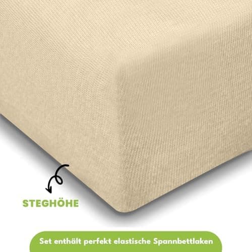 Julido Jersey-Spannbettlaken 140x200 cm – Baumwolle, OEKO-TEX® Standard 100, hautfreundlich & allergikergeeignet, Grün