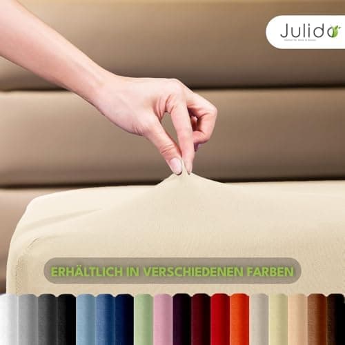 Julido Jersey-Spannbettlaken 140x200 cm – Baumwolle, OEKO-TEX® Standard 100, hautfreundlich & allergikergeeignet, Grün