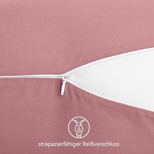 REDKEY Kissenbezug 40x80 cm 2er Set – gebürstetes Mikrofaser, Reißverschluss, waschbar bis 40°C – Anthrazit