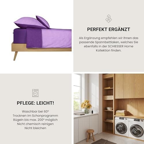 Schiesser Spannbettlaken Jessi – 100% gekämmte Baumwolle aus nachhaltiger Produktion | 180–190×200 cm, Matratzenhöhe bis