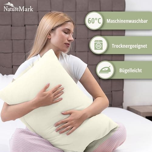NatureMark Jersey Kissenbezüge – weich & atmungsaktiv, hautfreundlich – 40x40 cm, Anthrazit