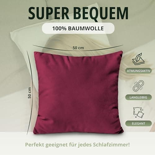 NatureMark Jersey Kissenbezüge – weich & atmungsaktiv, hautfreundlich – 40x40 cm, Anthrazit