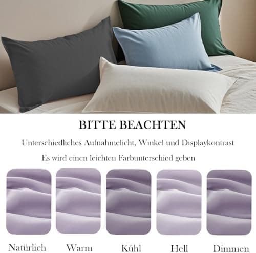 Kissenbezug 40x80 cm 2er Set – 100% Mikrofaser Beige, weich & bügelfrei mit Reißverschluss