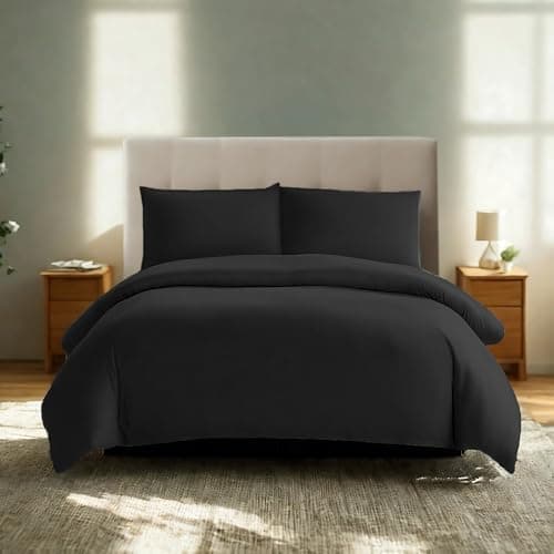 Komfortec Bettwäsche 2‑teilig (Bettbezug 155x220 + Kissenbezug 80x80) – superweiche gebürstete 100% Mikrofaser, Grau, OE