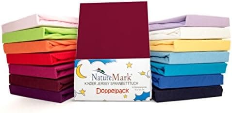 NatureMark Spannbettlaken / Spannbetttuch 100% Baumwolle, anthrazit – 90 x 200 bis 100 x 200 cm