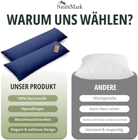 NatureMark Jersey Kissenbezüge – weich & atmungsaktiv, hautfreundlich – 40x40 cm, Anthrazit