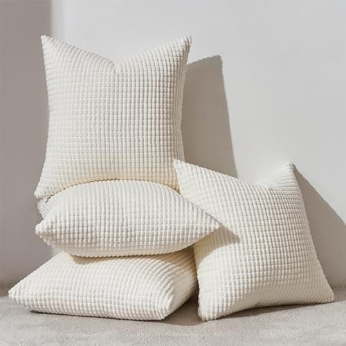 Topfinel Kissenbezüge 40x40 cm 4er-Set Rosa – Cord-Optik, flauschig, GRS‑zertifiziert