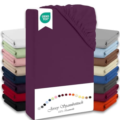 Julido Jersey-Spannbettlaken 140x200 cm – Baumwolle, OEKO-TEX® Standard 100, hautfreundlich & allergikergeeignet, Grün