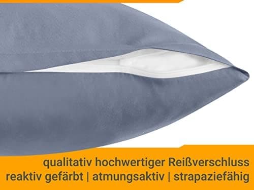 Doppelpack Baumwoll-Kissenbezüge 40 x 15 cm – Navyblau, schlichtes modernes Design