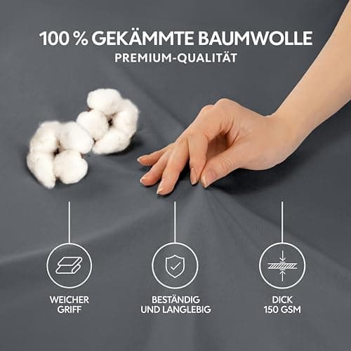 Dreamzie Spannbettlaken 70 x 200 cm – 100% Jersey‑Baumwolle, 150 g/m², OEKO‑TEX® STANDARD 100 – Anthrazit