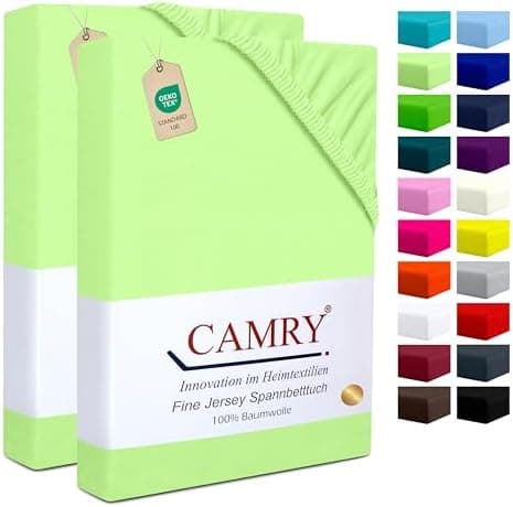Camry Spannbettlaken 180x200–200x200 cm – Baumwoll‑Jersey Orange