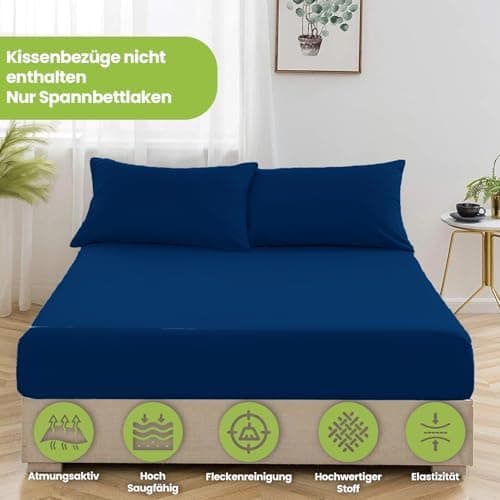 Julido Jersey-Spannbettlaken 140x200 cm – Baumwolle, OEKO-TEX® Standard 100, hautfreundlich & allergikergeeignet, Grün