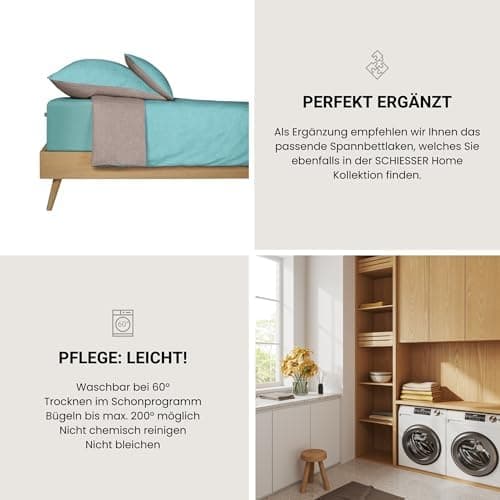 Schiesser Spannbettlaken Jessi – 100% gekämmte Baumwolle aus nachhaltiger Produktion | 180–190×200 cm, Matratzenhöhe bis