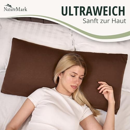 NatureMark Jersey Kissenbezüge – weich & atmungsaktiv, hautfreundlich – 40x40 cm, Anthrazit