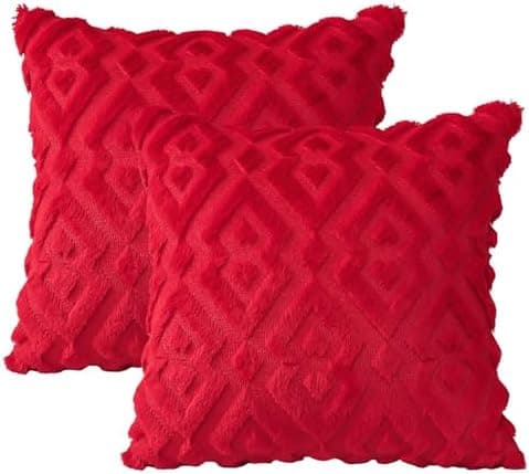 Artscope 2er-Set Kissenbezüge (40x40 cm) – weicher Kurzplüsch Wollsamt, Schneeflocke Creme Beige