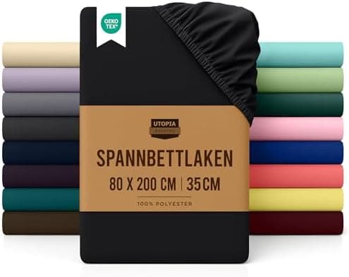 Utopia Bedding Spannbettlaken 180×200 cm – Grau, gebürstete Polyester‑Mikrofaser, OEKO‑TEX zertifiziert